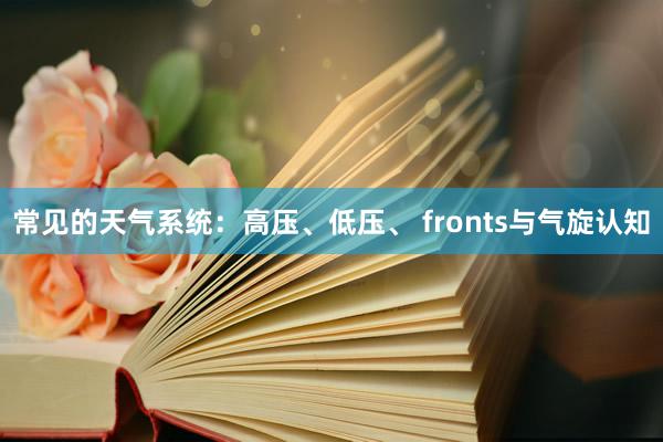 常见的天气系统：高压、低压、 fronts与气旋认知